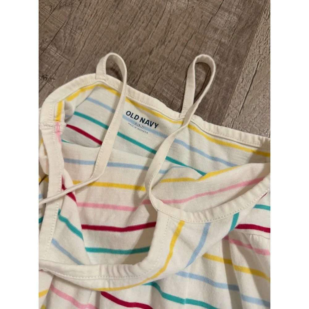 Old Navy Girls Striped Dress Bundle 2 Tiered Cami Skater Navy White Size S 6-7